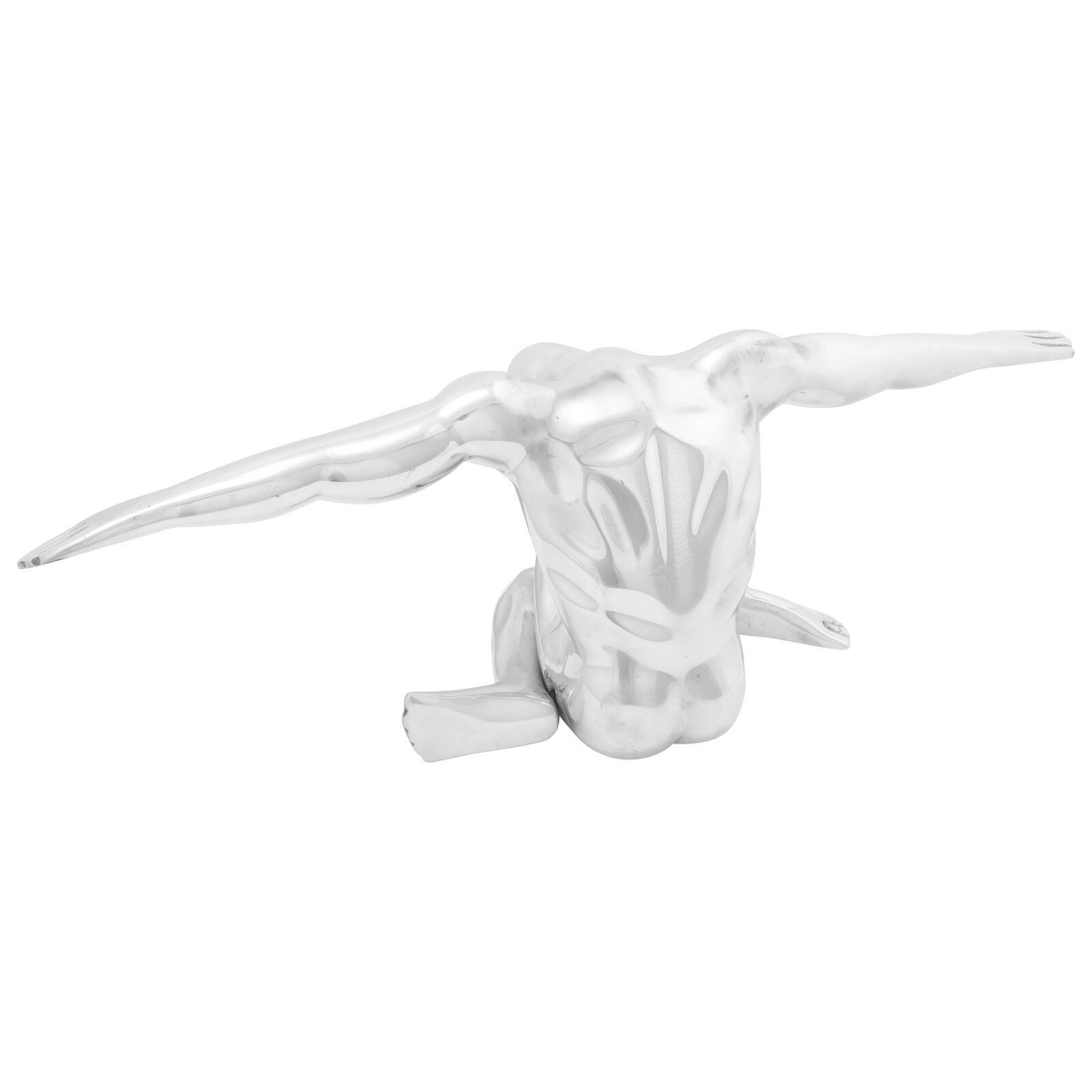 vidaXL Skulptur Silber 63x20x22 cm Aluminium Dankender Mann