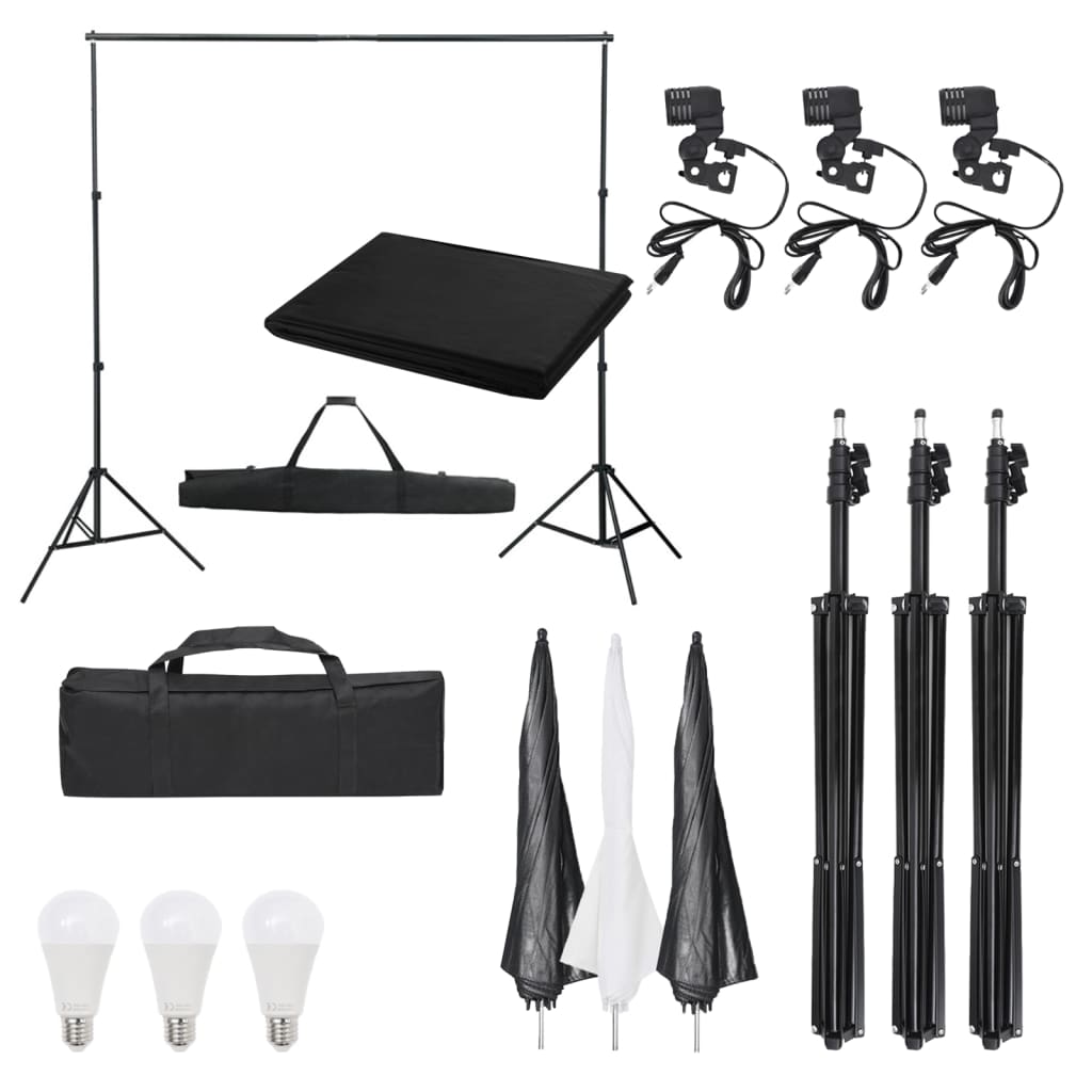 vidaXL Fotostudio-Set mit Beleuchtung und Hintergrund