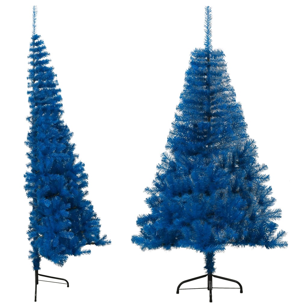 vidaXL Künstlicher Halb-Weihnachtsbaum mit Ständer Blau 150 cm PVC