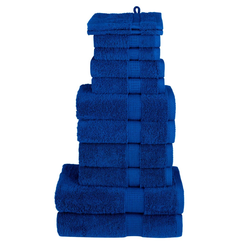 vidaXL 12 tlg. Premium-Handtuch-Set Blau 600 g/m² 100% Baumwolle