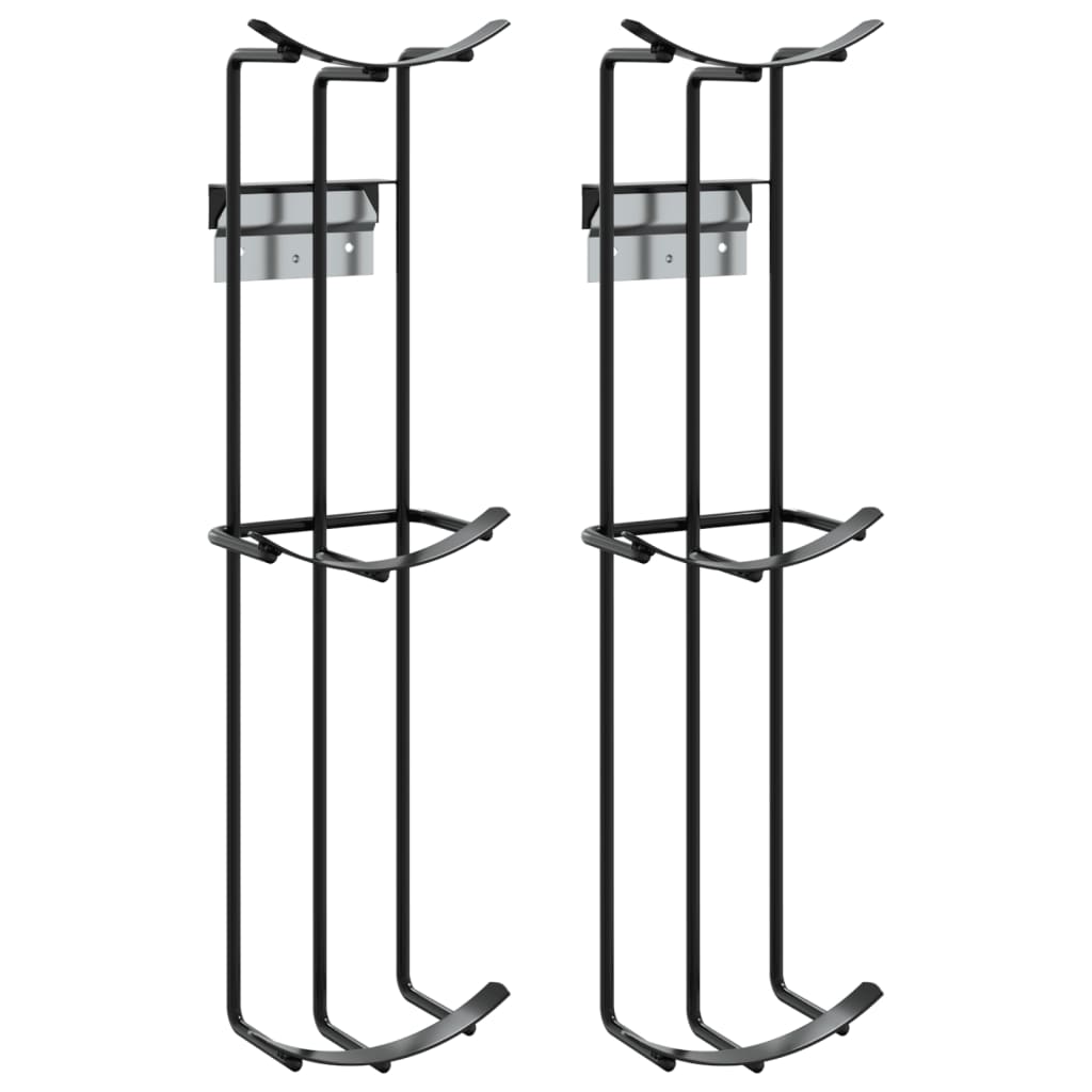 vidaXL Fass-Hindernis-Halter 2 Stk. Schwarz Stahl