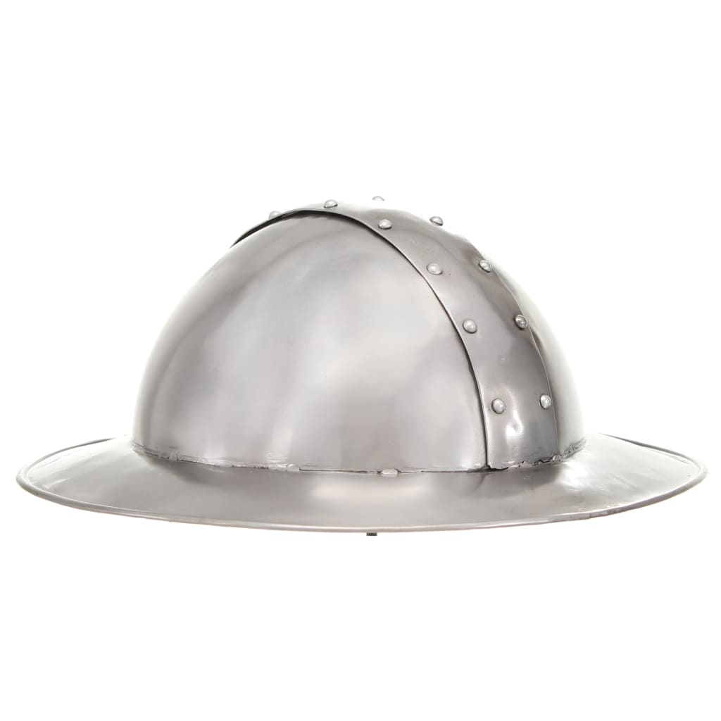 vidaXL Mittelalterlicher Ritterhelm Antik Replik LARP Silbern Stahl 