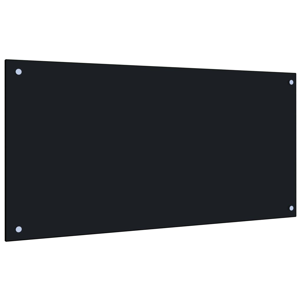  vidaXL Küchenrückwand Schwarz 100x50 cm Hartglas