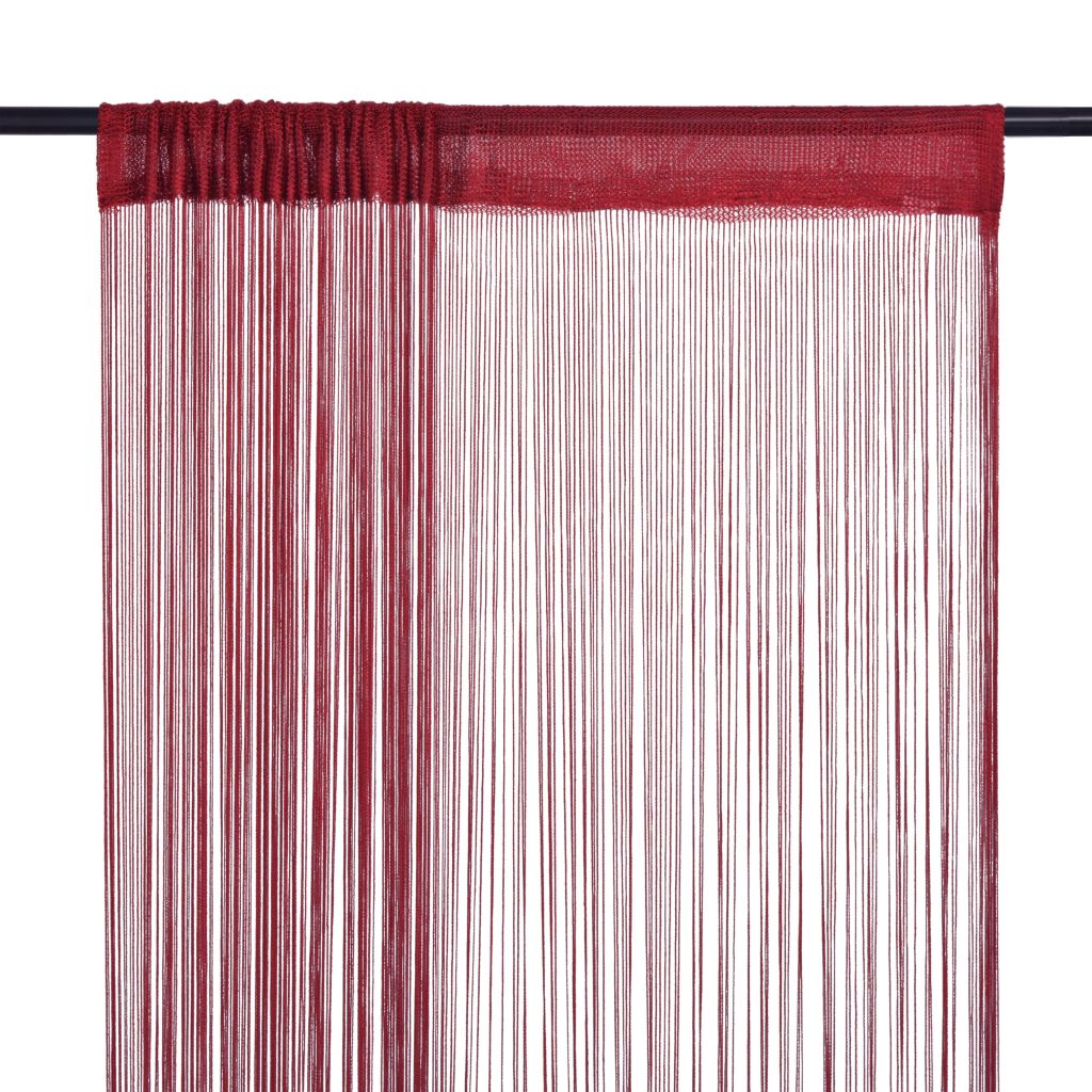 vidaXL Fadenvorhänge 2 Stk. 100 x 250 cm Burgunderrot