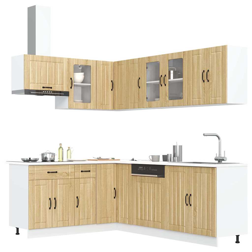 vidaXL 11-tlg. Küchenschrank-Set Lucca Sonoma-Eiche Holzwerkstoff