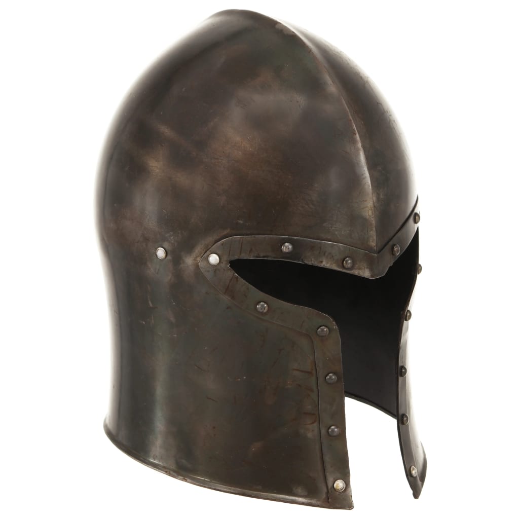 vidaXL Mittelalterlicher Ritterhelm Antik Replik LARP Silbern Stahl 