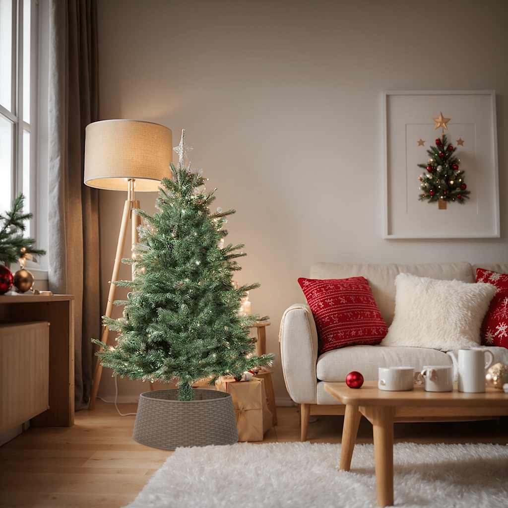 vidaXL Weihnachtsbaum-Rock Braun Ø65x23 cm Kunststoff
