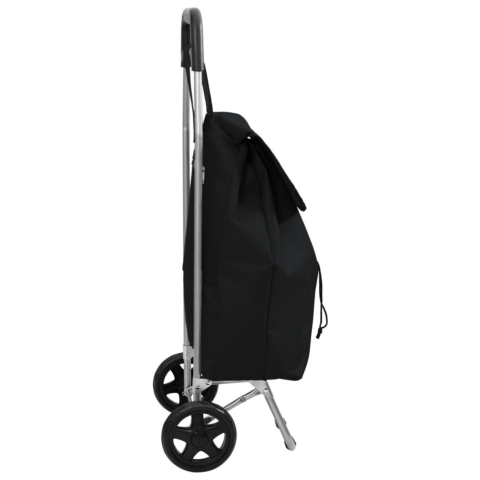 vidaXL Einkaufswagen mit Rädern Schwarz 35 L