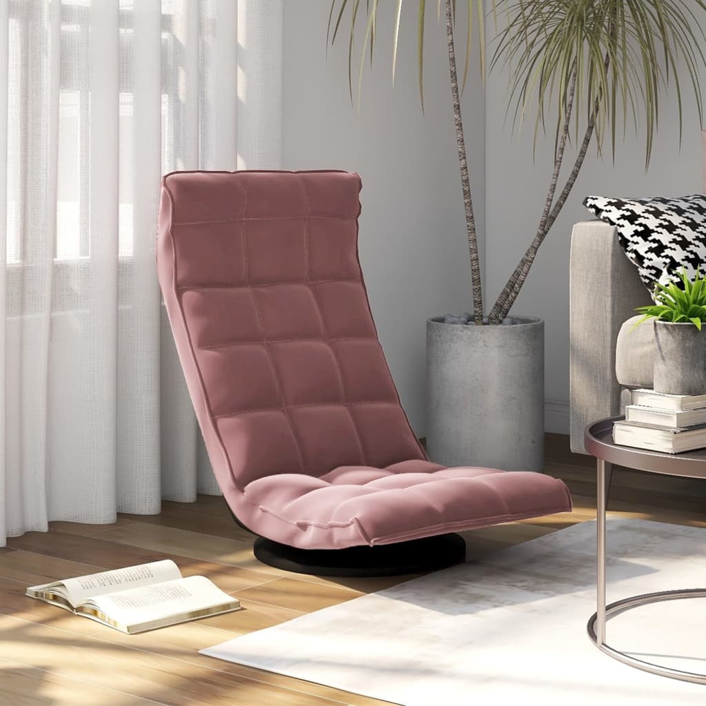 vidaXL Bodenstuhl Drehbar Rosa Samt