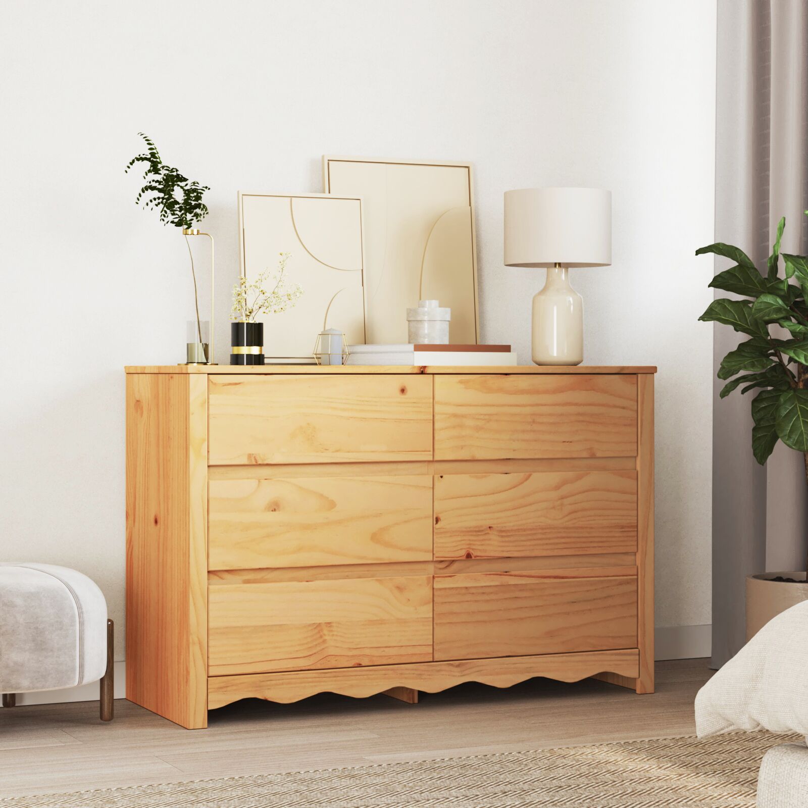 vidaXL Kommode ""DRAMMEN"" 111x43x73,5 cm Massivholz Kiefer