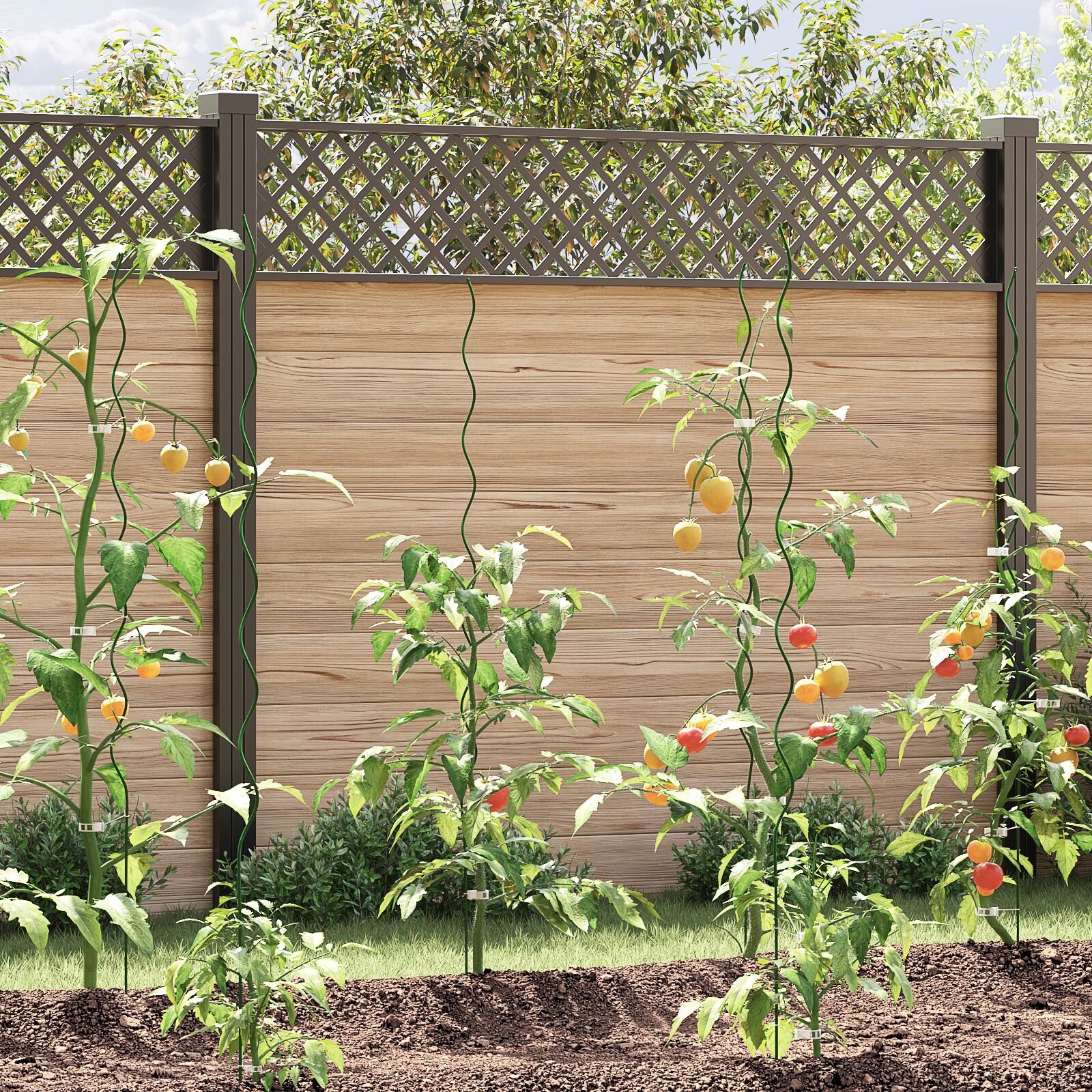 vidaXL Spiralpflanzenstützen (20 Stück, 150 cm, Stahl)