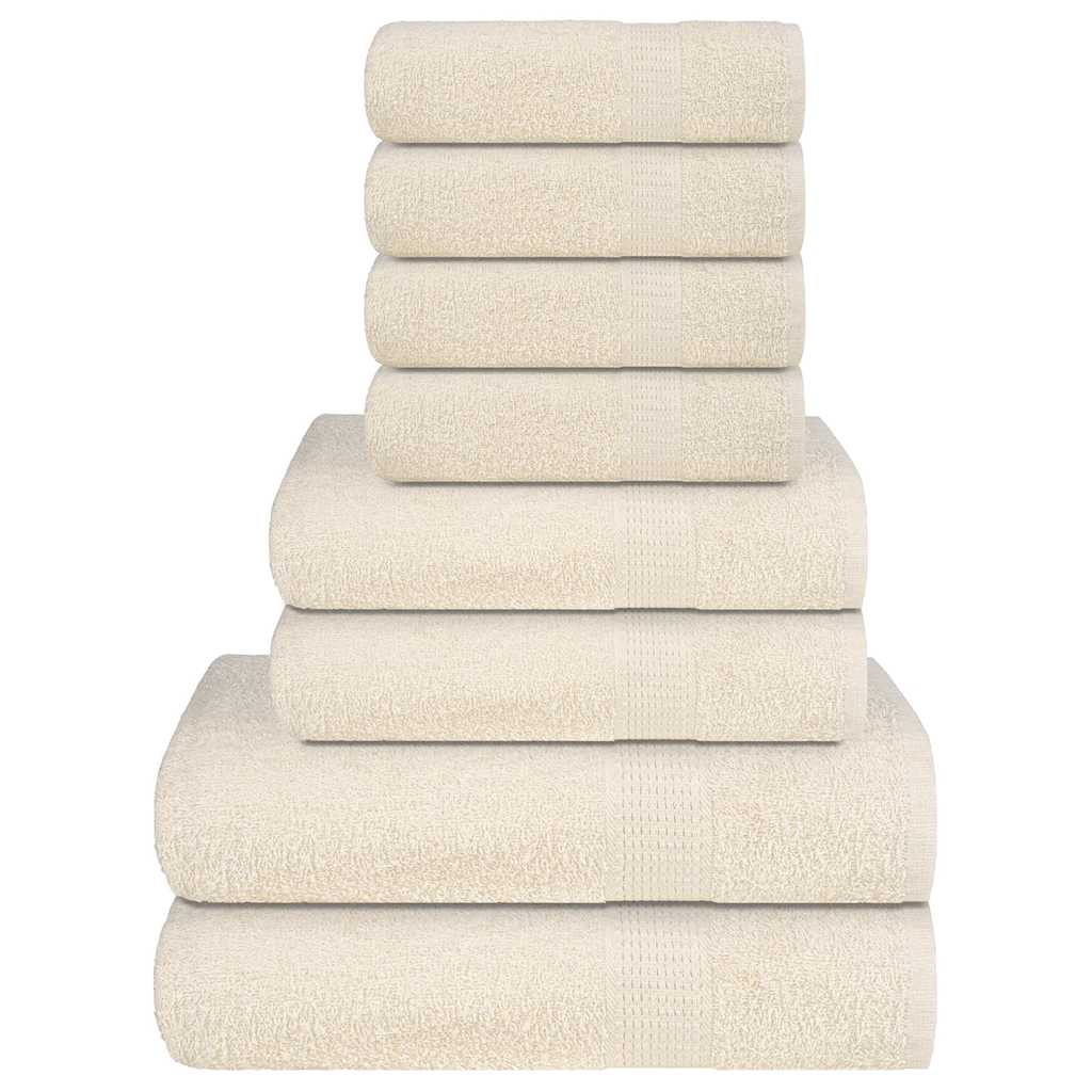 vidaXL 8-tlg. Handtuch-Set Creme 360 g/m² 100% Baumwolle