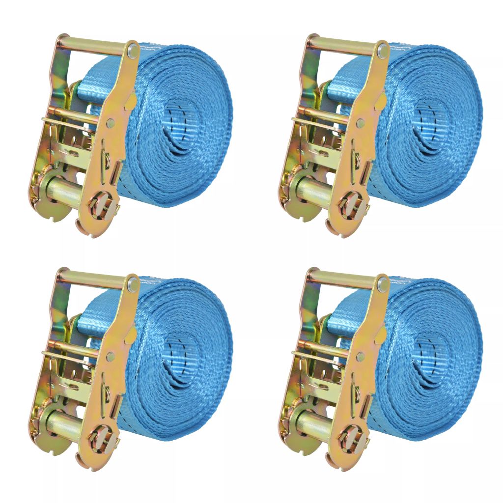 vidaXL Ratschen-Spanngurte 4 Stk. 2 Tonnen 6m×38mm Blau