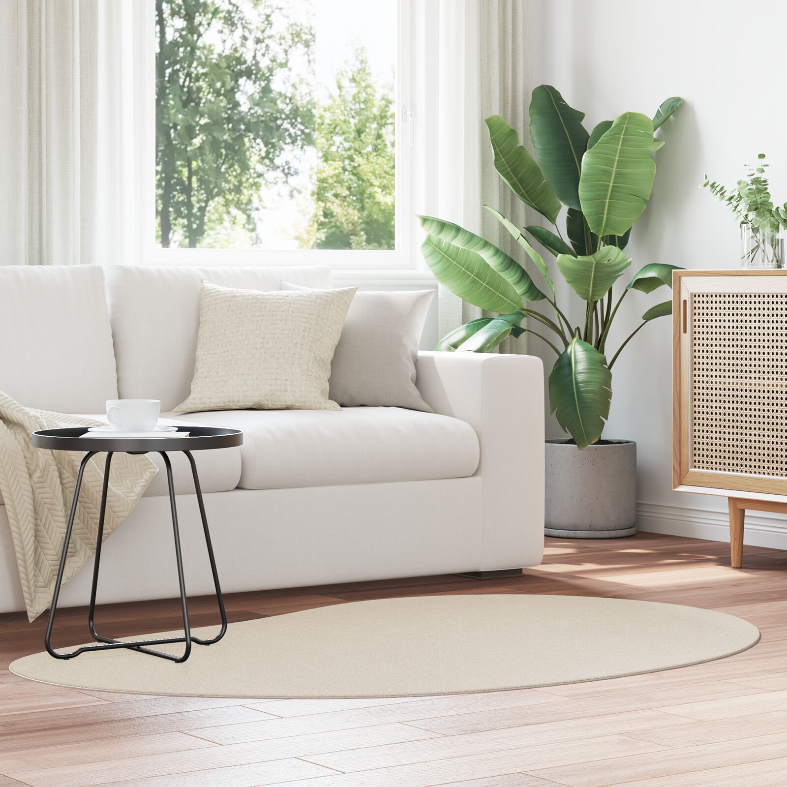 vidaXL Bereichsteppich Beige 120x170 cm Polyester Rutschfest