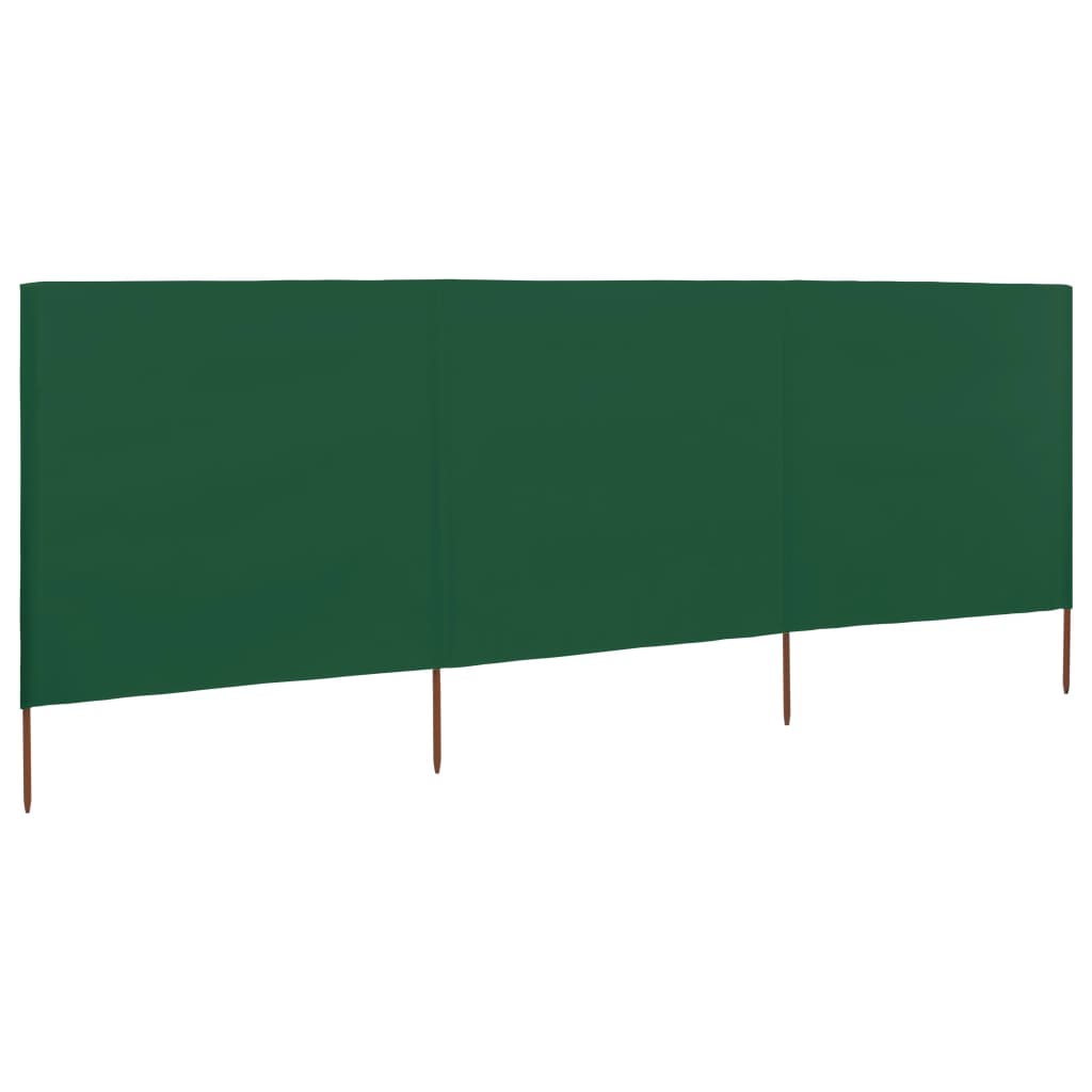 vidaXL 3-teiliges Windschutzgewebe 400 x 120 cm Grün