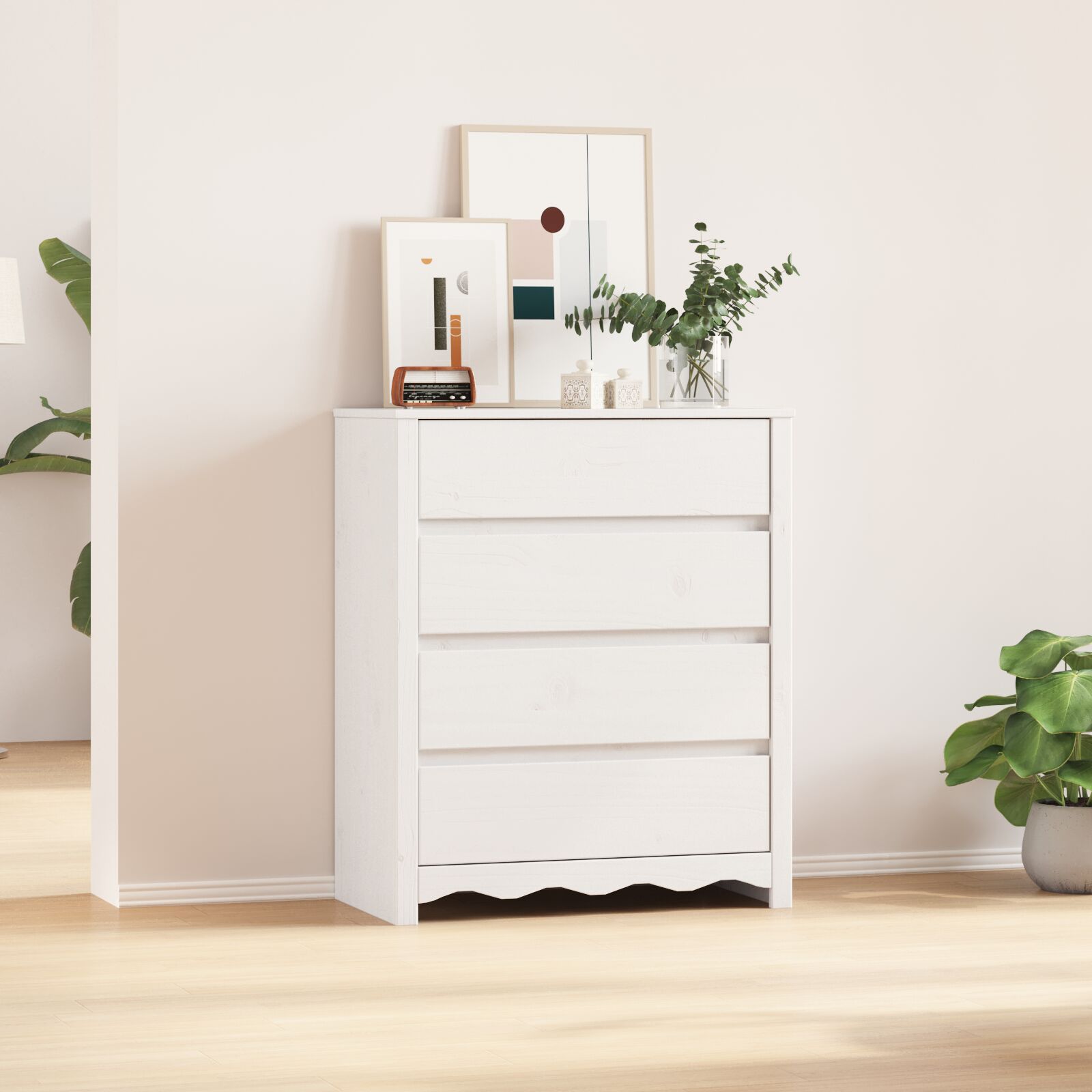 vidaXL Kommode ""DRAMMEN"" Weiß 76,5x40x91 cm Massivholz Kiefer