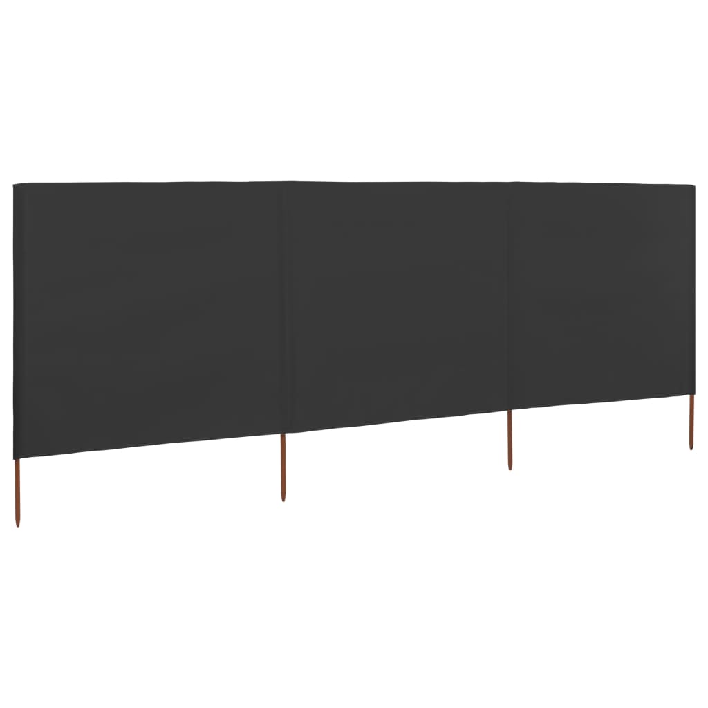 vidaXL 3-teiliges Windschutzgewebe 400 x 120 cm Anthrazit