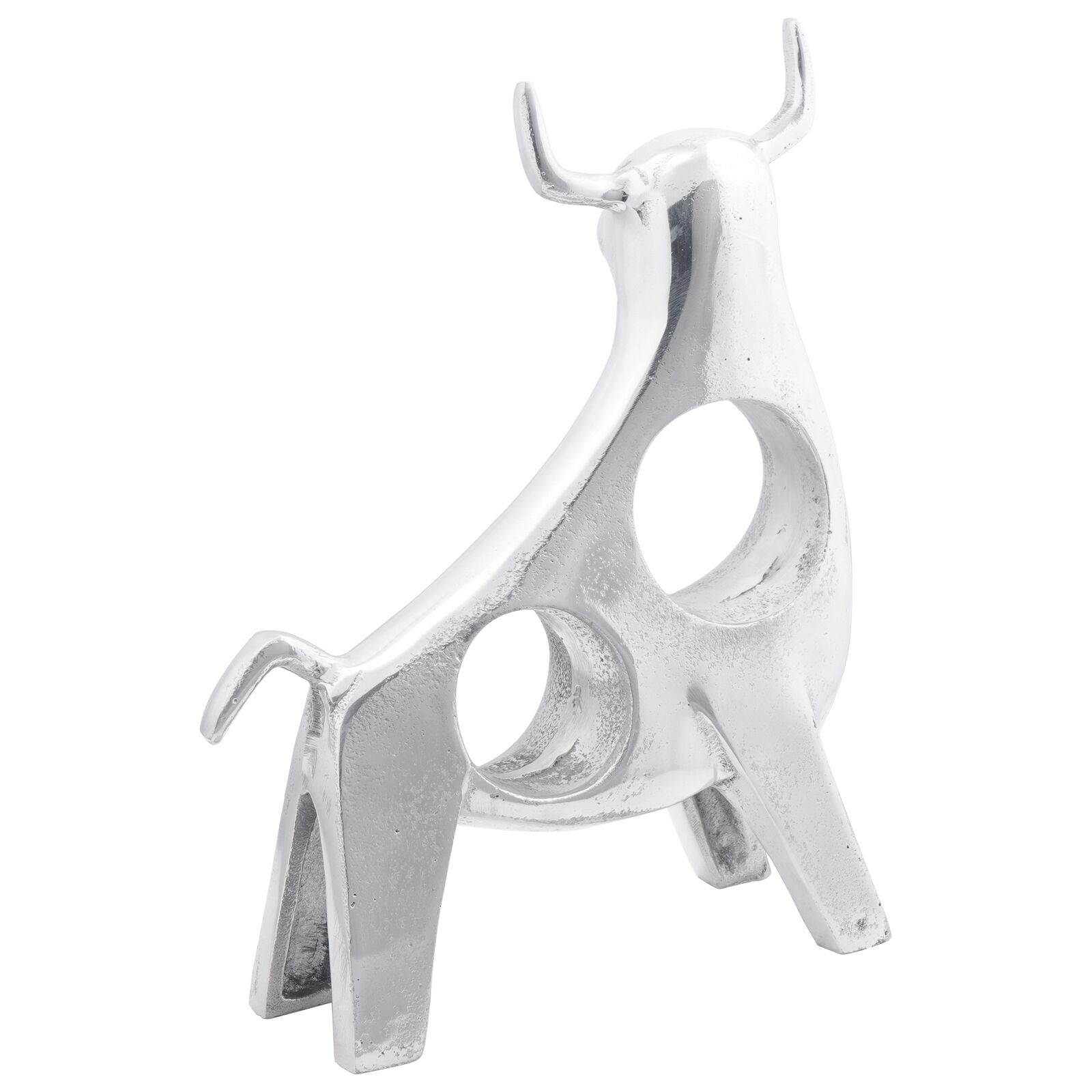 vidaXL Stierskulptur Silber 22x9,5x34 cm Aluminium