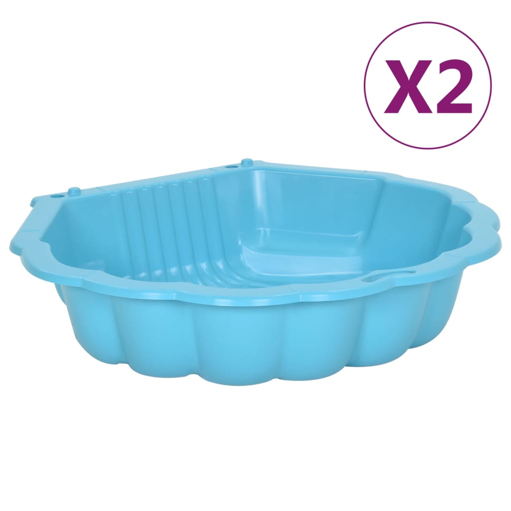 vidaXL Sandkästen 2 Stk. Blau 77x87x21 cm Kunststoff
