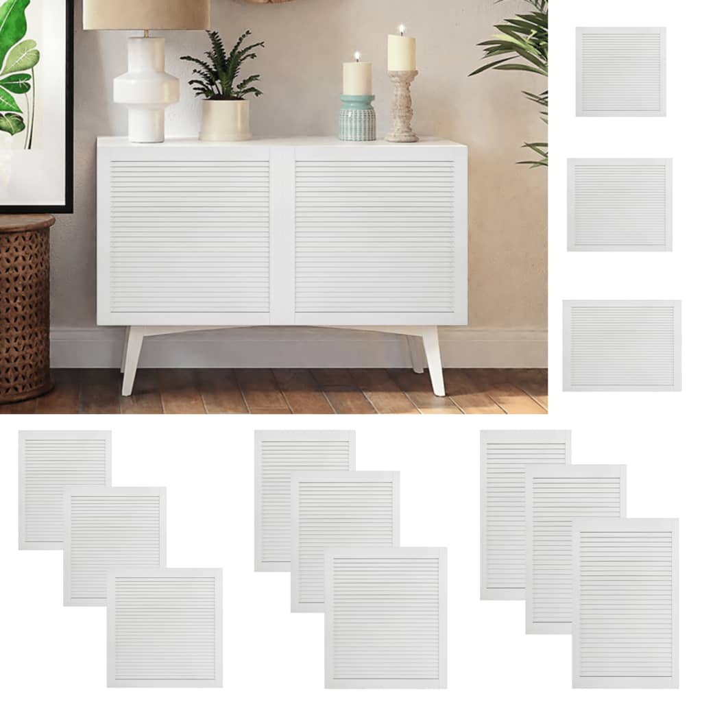 vidaXL Schranktür Lamellen-Design Weiß 61,5x39,4 cm Massivholz Kiefer