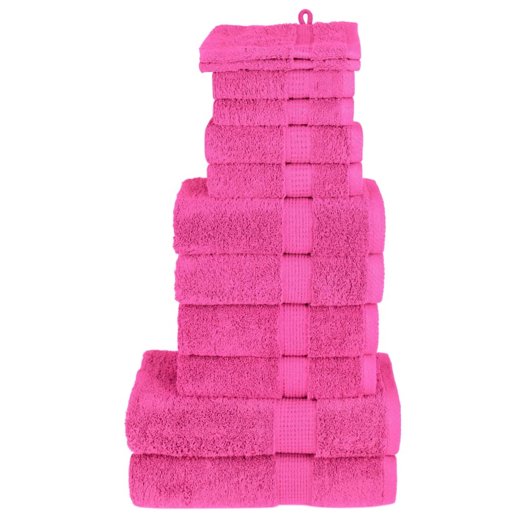 vidaXL 12 tlg. Premium-Handtuch-Set Rosa 600 g/m² 100% Baumwolle