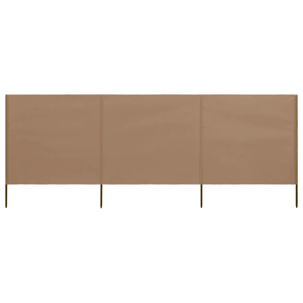vidaXL 3-teiliges Windschutzgewebe 400 x 160 cm Taupe