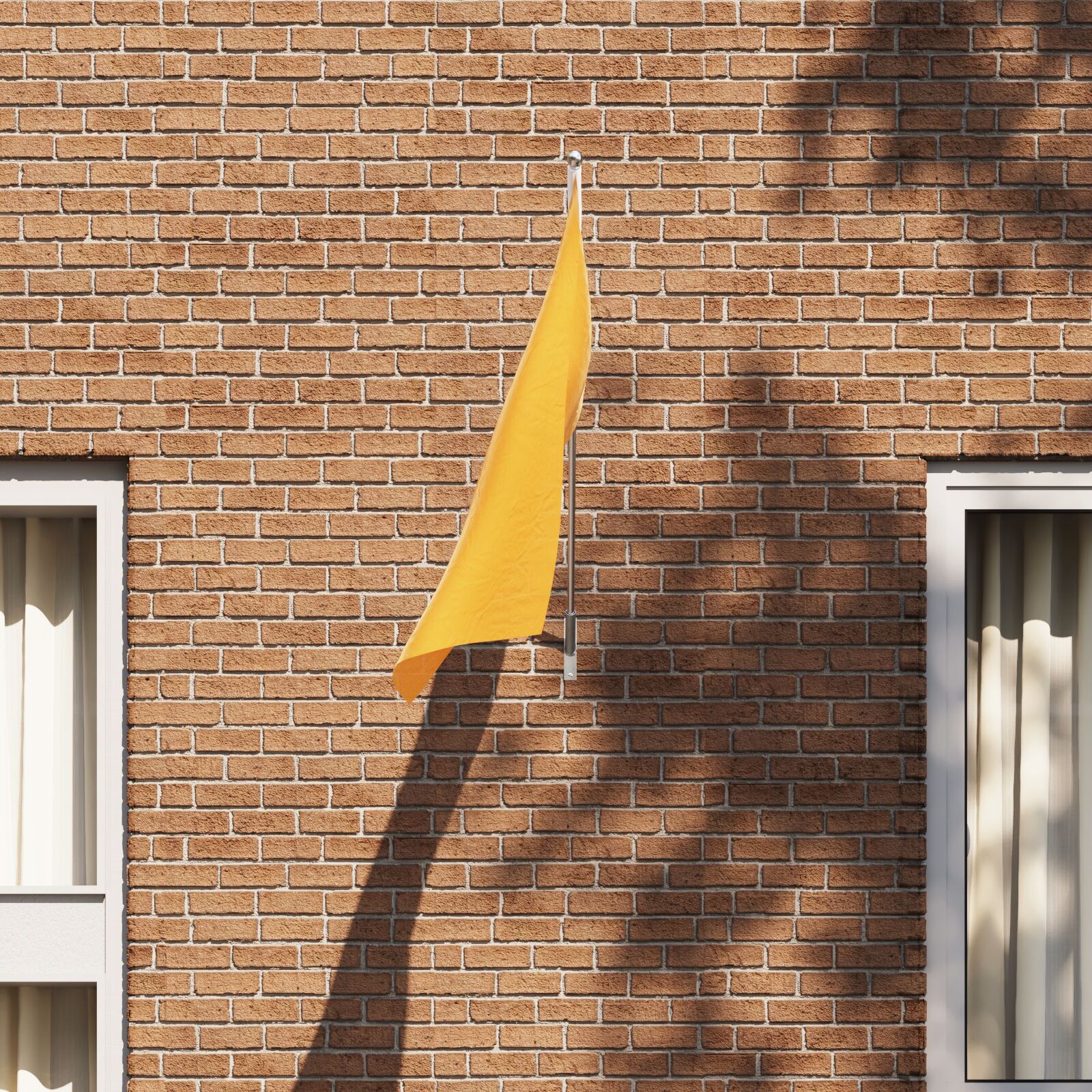 vidaXL Flaggenhalter für 1 Flagge, Wandmontage, Silber, Stahl