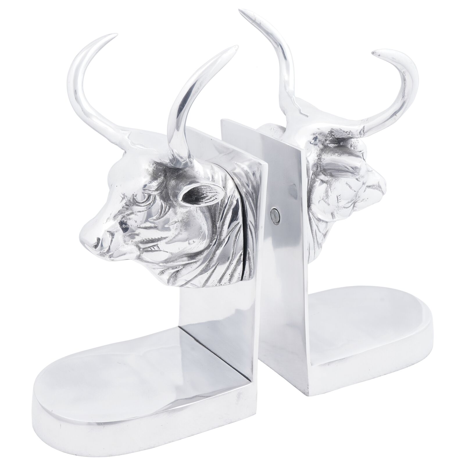 vidaXL Buchstützen 2 Stück Silber 17x15x27 cm Aluminium Stier