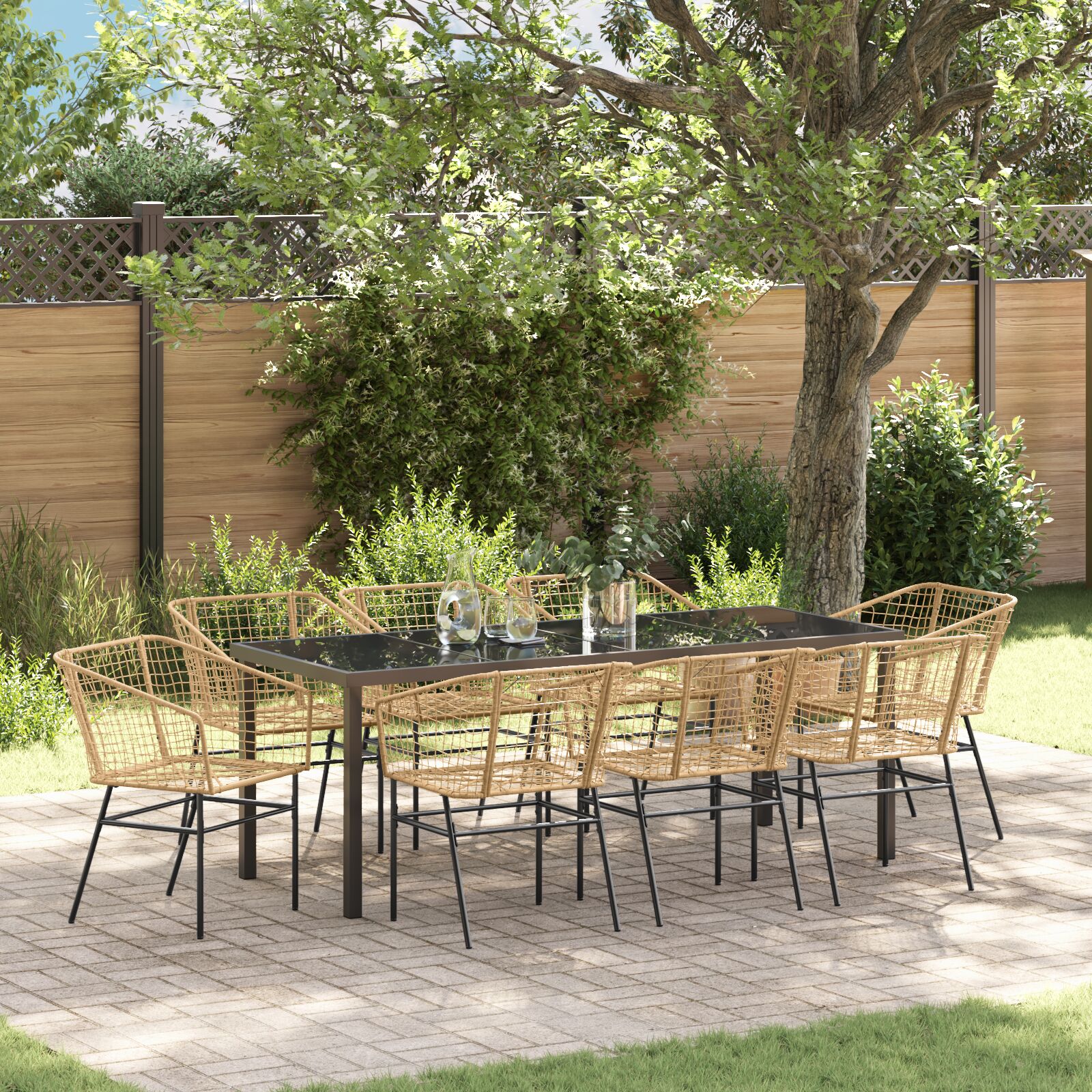 vidaXL 2er Gartenstuhl Set Braun Poly-Rattan