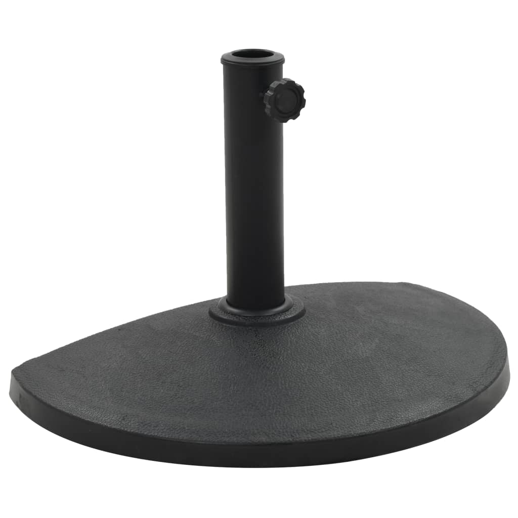 vidaXL Sonnenschirmfuß Halbrund 9 kg Schwarz Polyharz