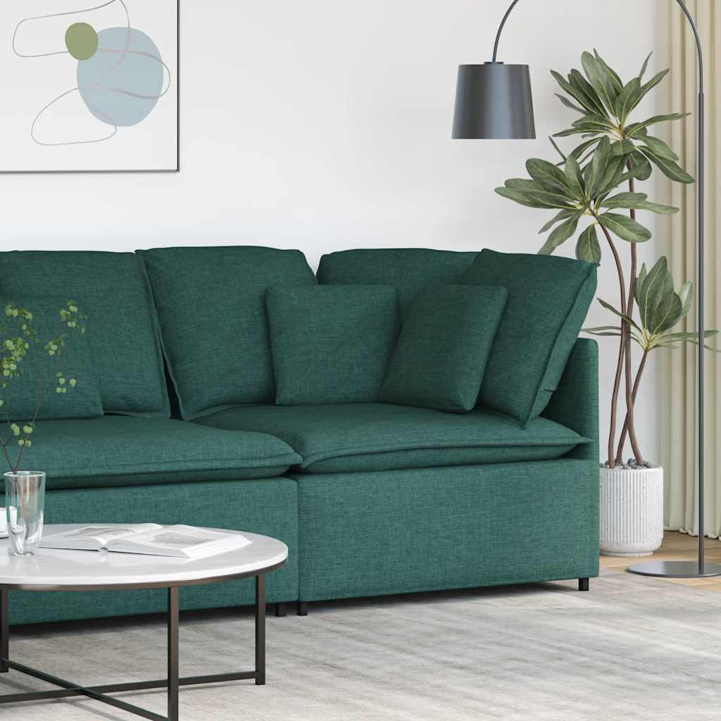 vidaXL Modulares Sofa Eckmodul mit Kissen Dunkelgrün 100 cm