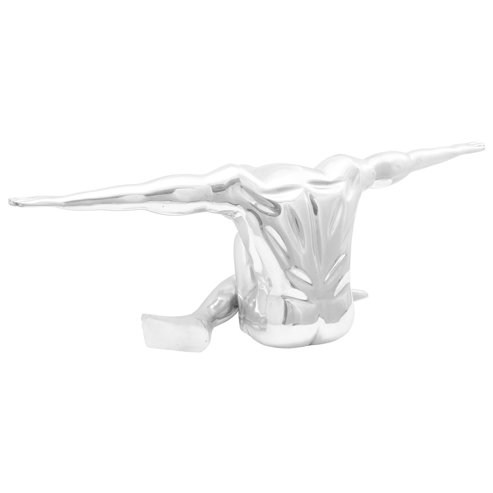 vidaXL Skulptur Silber 91,5x32x33 cm Aluminium Dankender Mann
