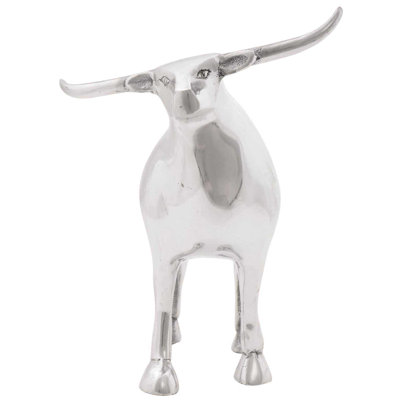 vidaXL Bullenskulptur Silber 20x17x23 cm Aluminium