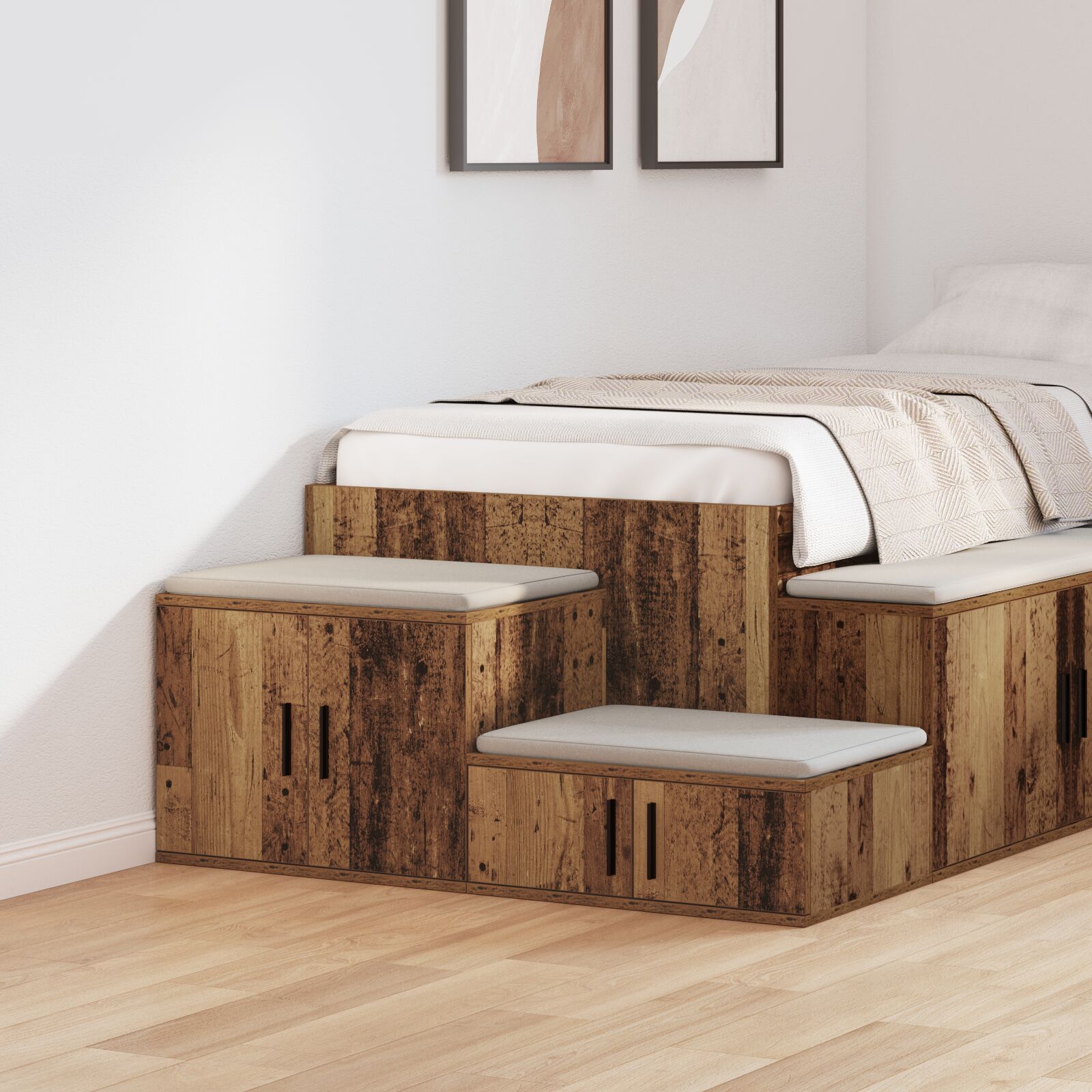 vidaXL Aufbewahrungsschrank Alteiche 127x41x40 cm Ingenieurholz