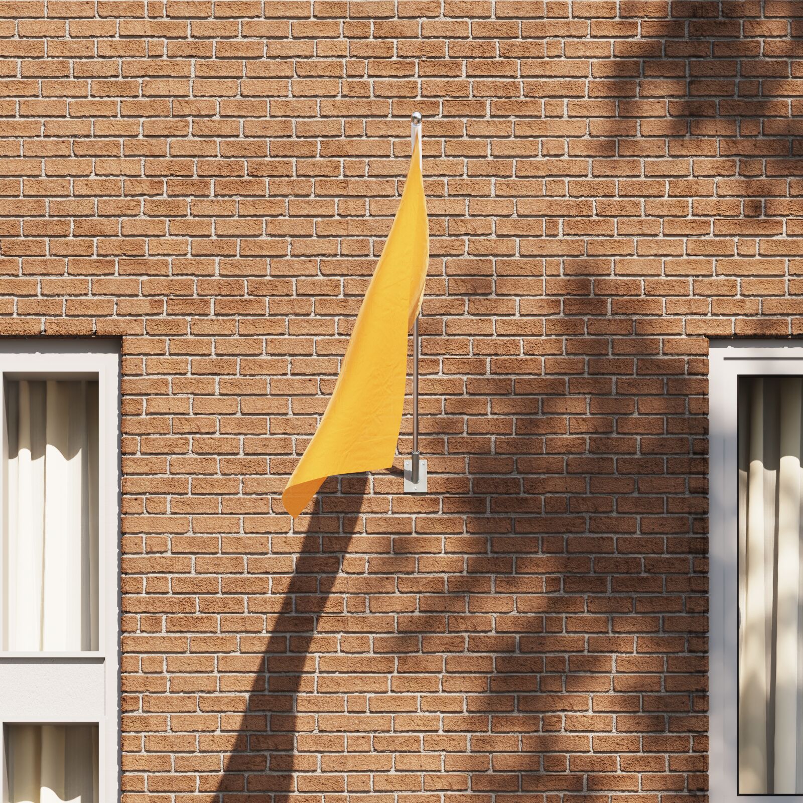 vidaXL Fahnenhalter für 1 Flagge, Wandmontage, Silber, Stahl