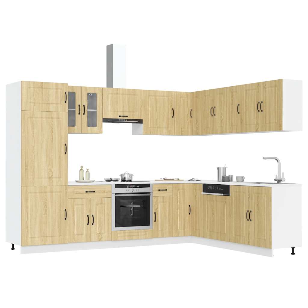 vidaXL 14-tlg. Küchenschrank-Set Kalmar Sonoma-Eiche Holzwerkstoff