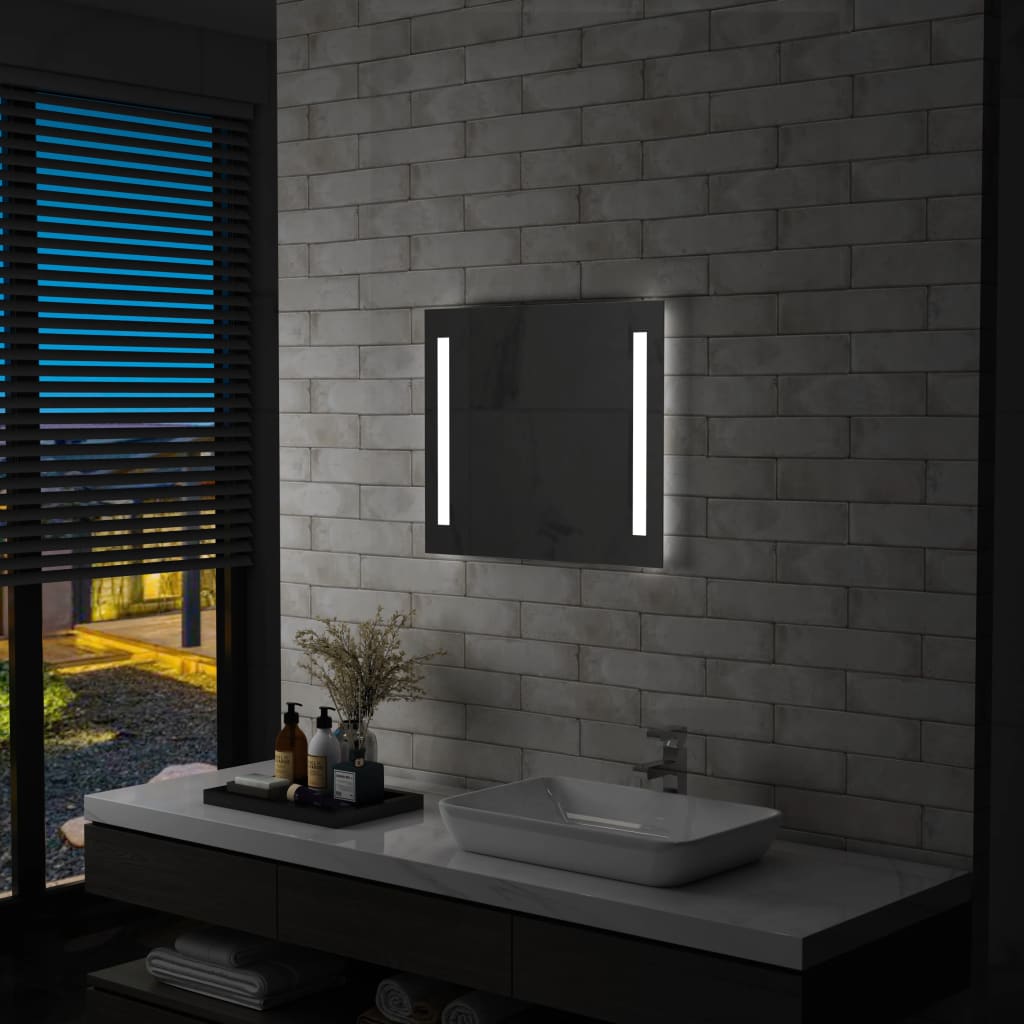 vidaXL Badezimmer-Wandspiegel mit LEDs 60x50 cm