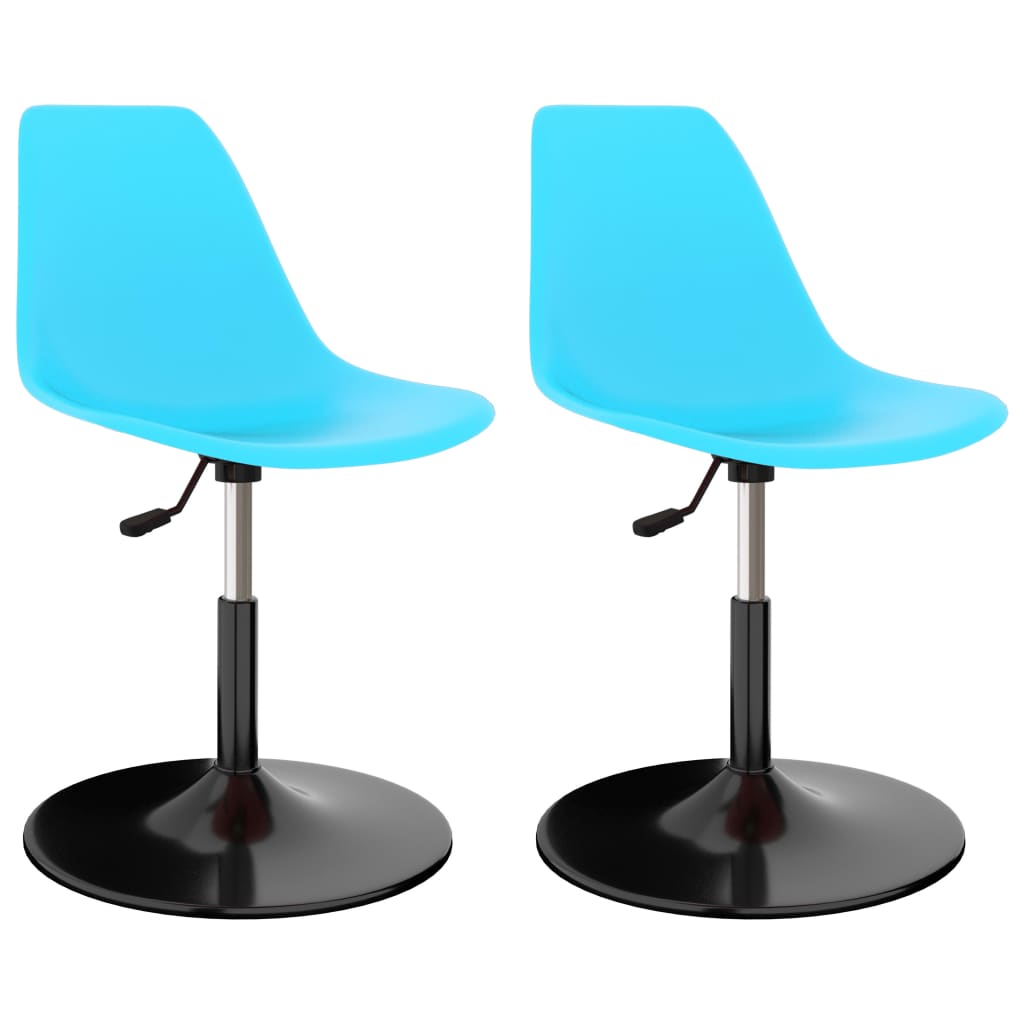 vidaXL Drehbare Esszimmerstühle 2 Stk. Blau PP