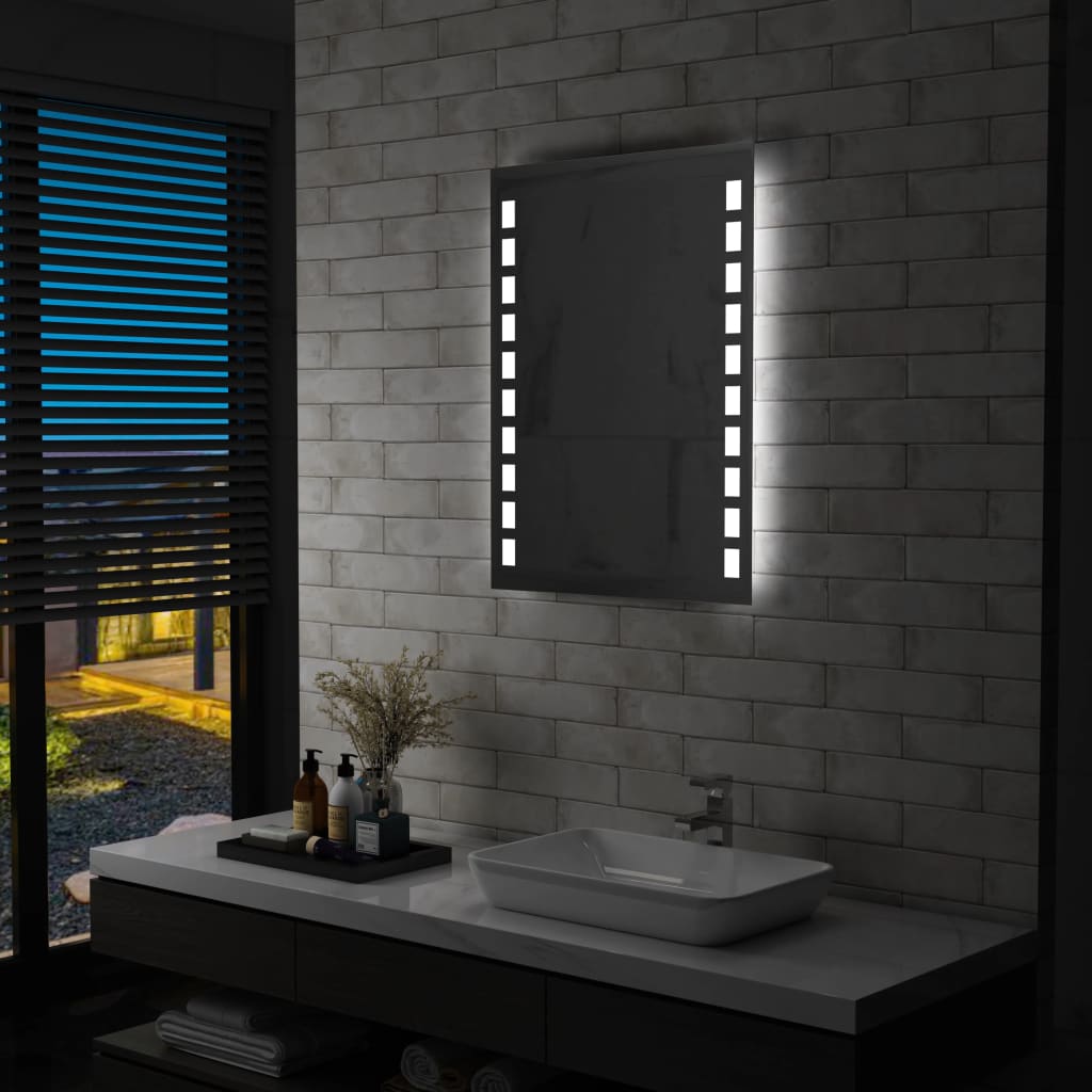 vidaXL Badezimmer-Wandspiegel mit LEDs 60x80 cm