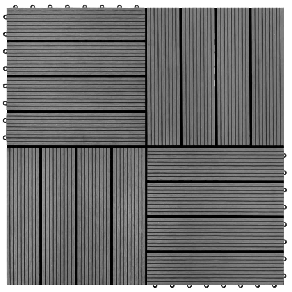 vidaXL 22 Stk. Terrassenfliesen 30 x 30 cm 2 qm WPC Grau