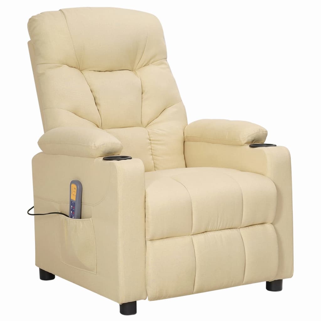 vidaXL Massagesessel Creme Stoff