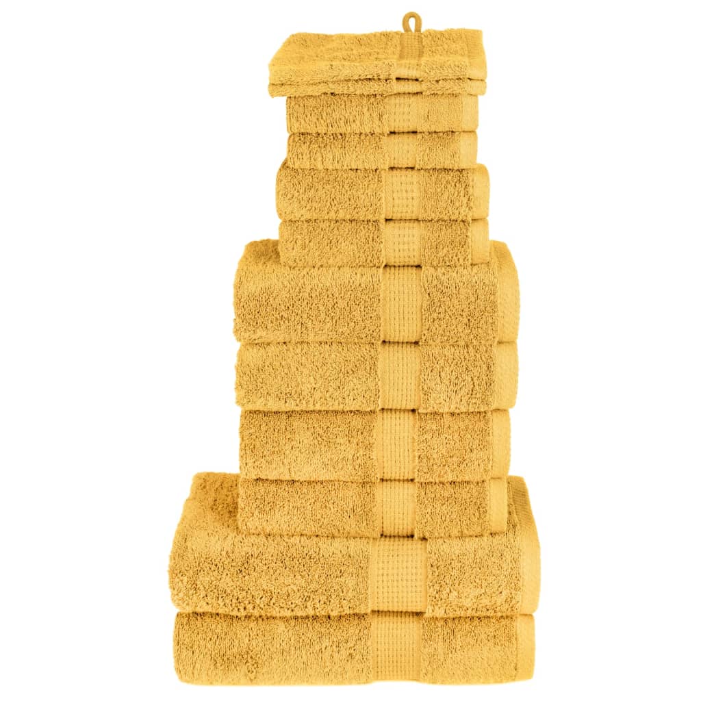 vidaXL 12 tlg. Premium-Handtuch-Set Golden 600 g/m² 100% Baumwolle