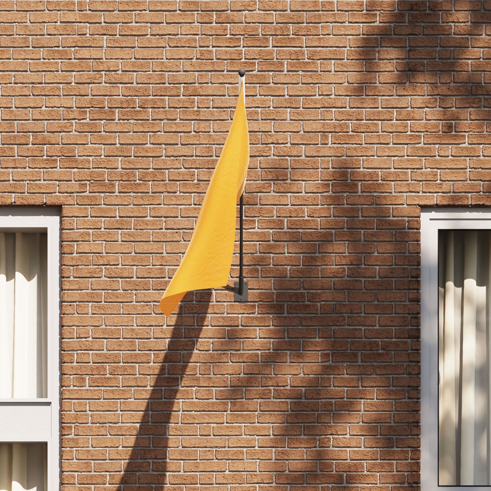 vidaXL Flaggenhalter für 1 Flagge zur Wandmontage, Schwarz, Stahl