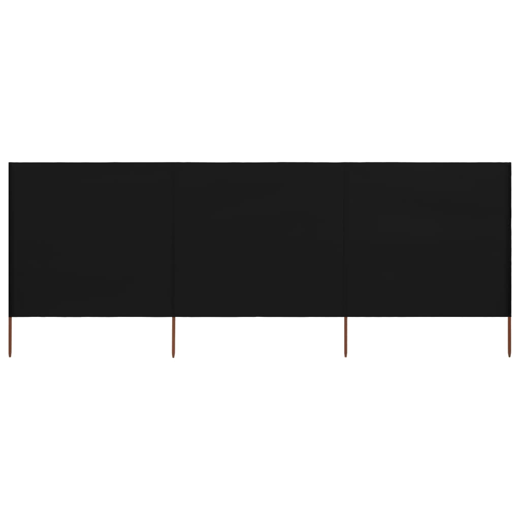 vidaXL 3-teiliges Windschutzgewebe 400 x 160 cm Schwarz