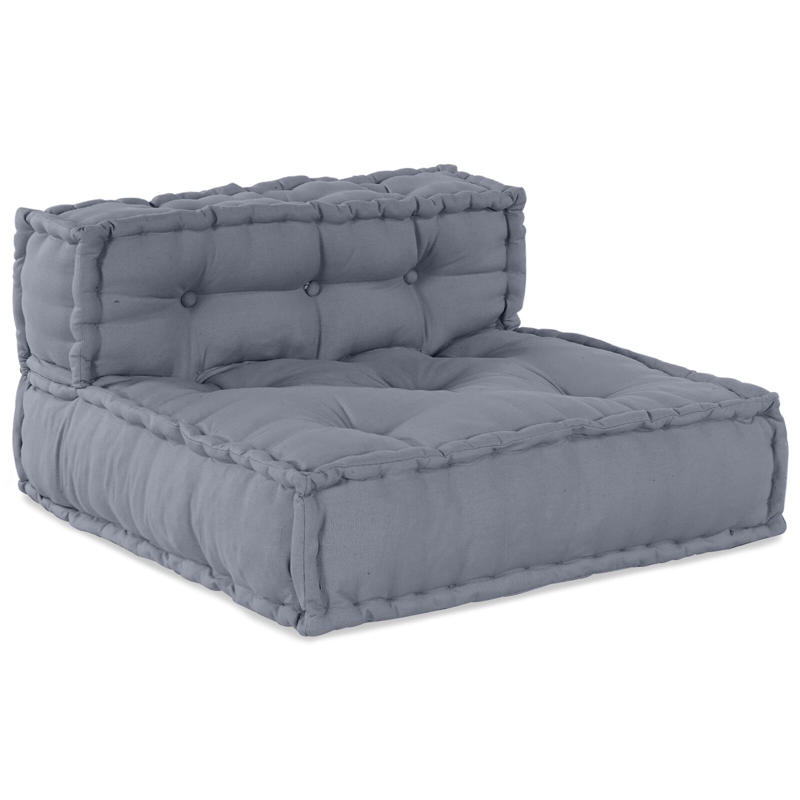 vidaXL 4-Sitzer Modularer Pouffe Sofa Umwandelbar Graue Stoff