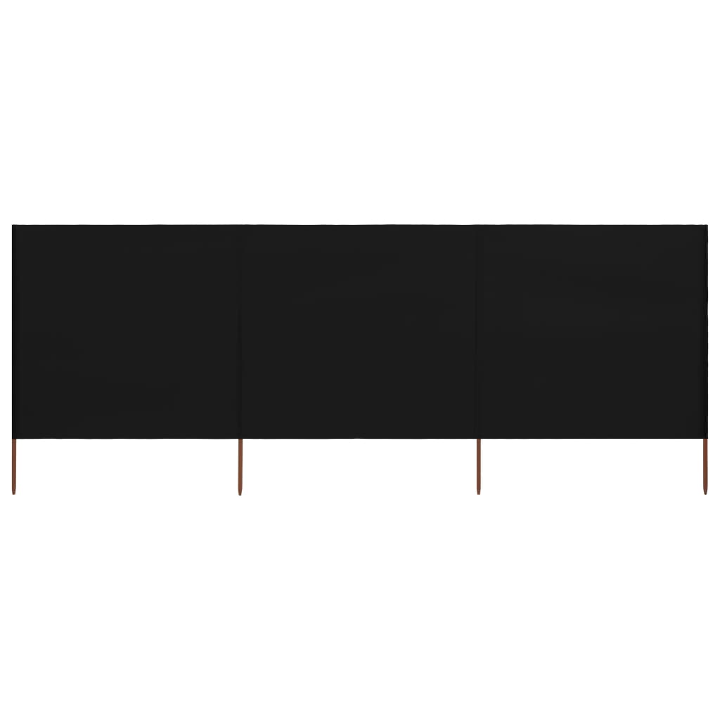 vidaXL 3-teiliges Windschutzgewebe 400 x 120 cm Schwarz