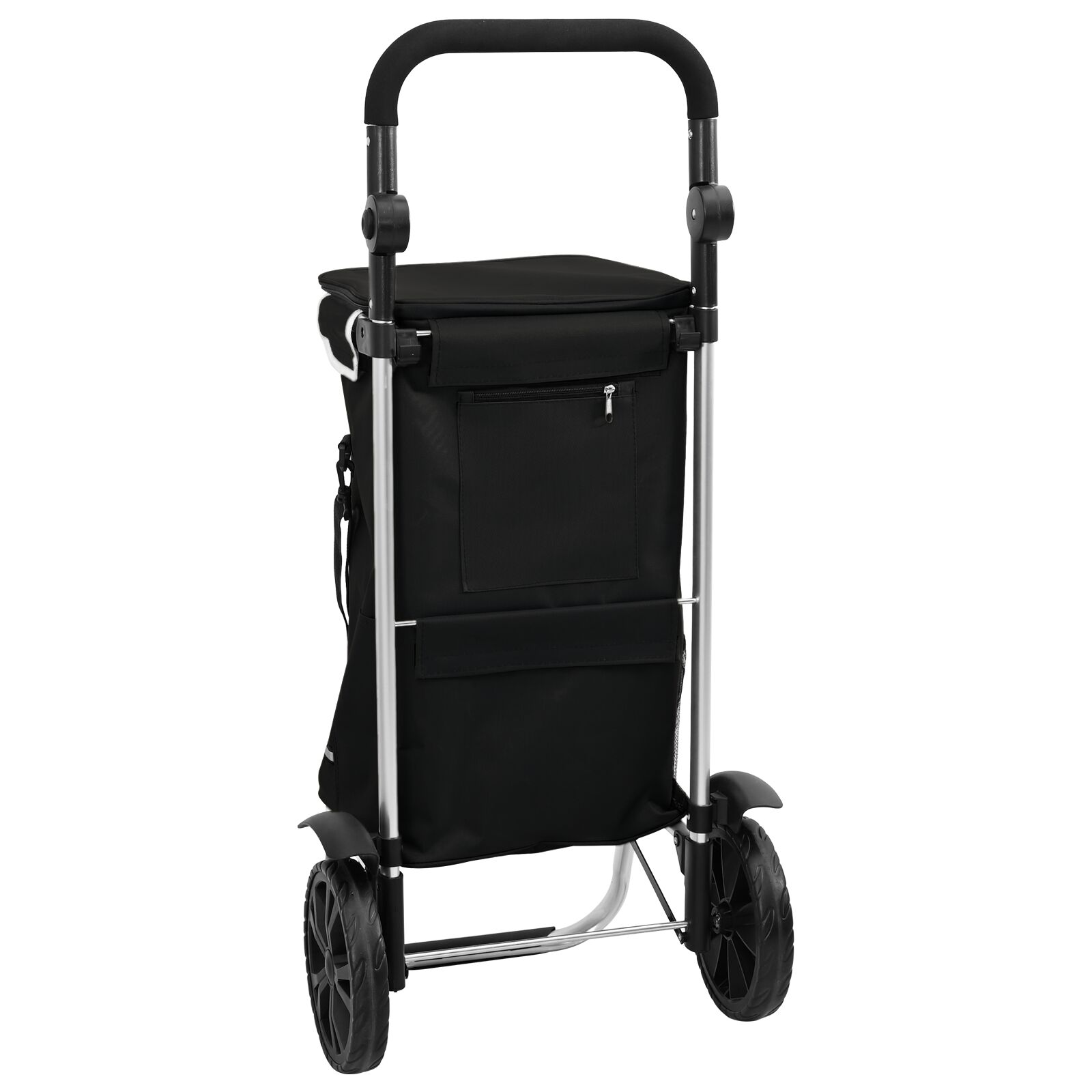 vidaXL Einkaufstrolley mit Rädern und verstellbarem Griff Schwarz 40 L