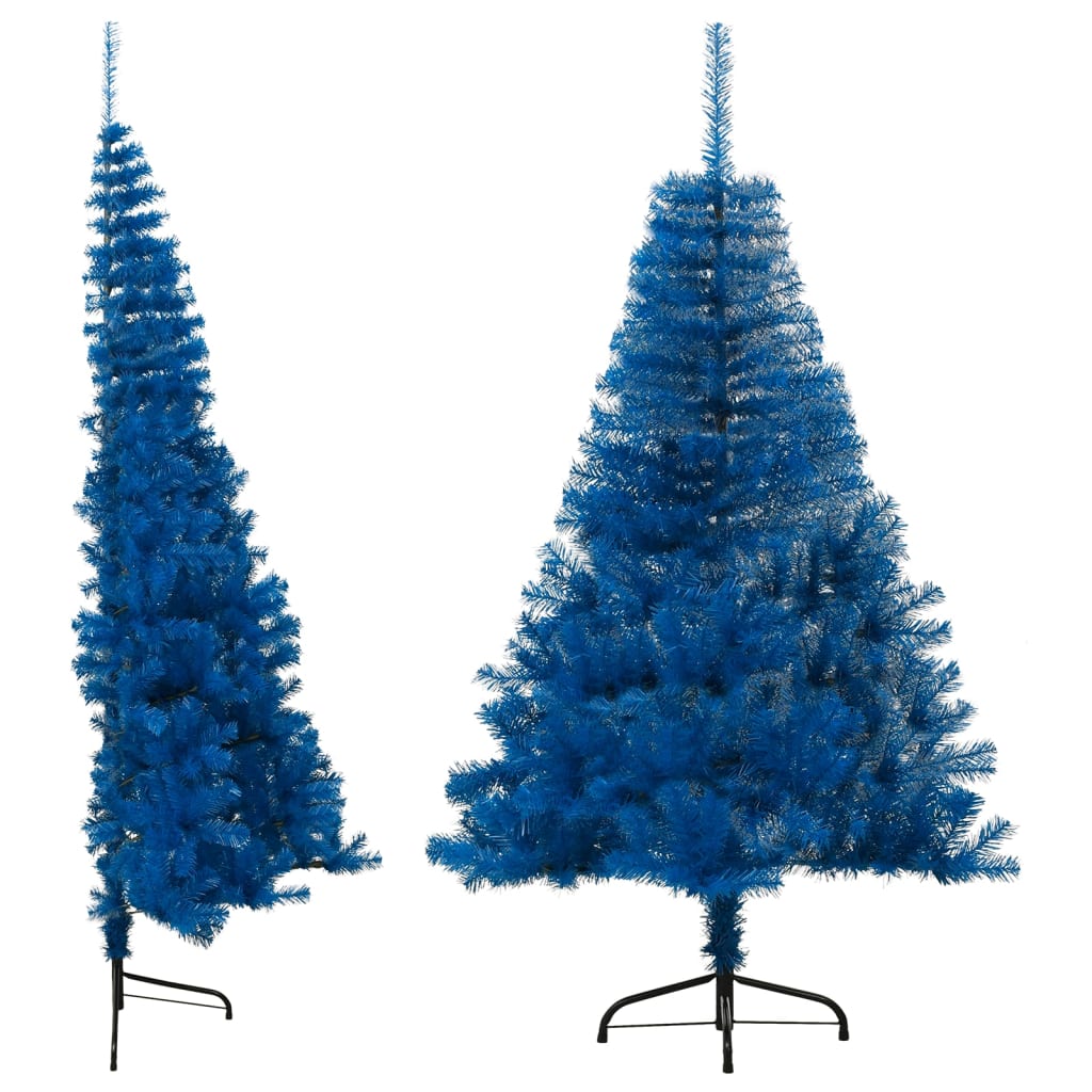 vidaXL Künstlicher Halb-Weihnachtsbaum mit Ständer Blau 120 cm PVC