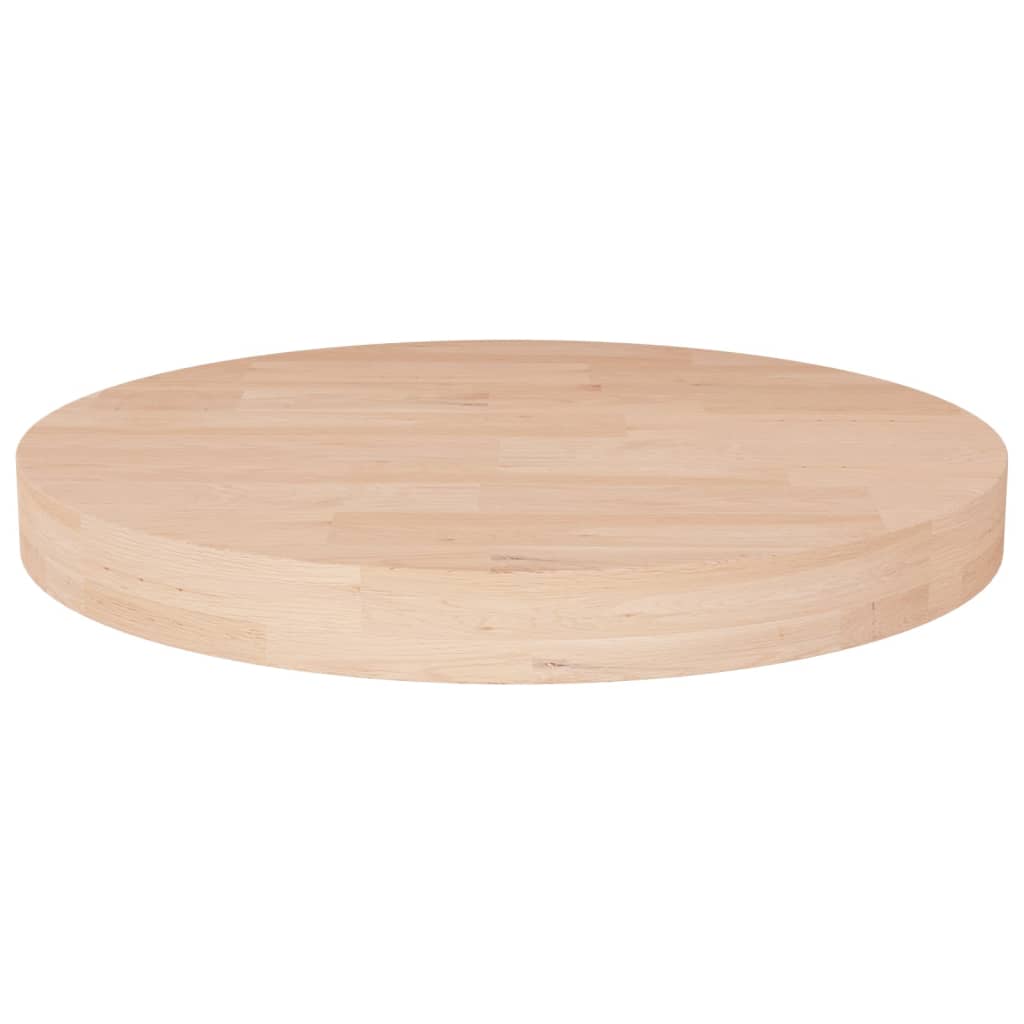 vidaXL Runde Tischplatte Ø40x4 cm Unbehandeltes Massivholz Eiche