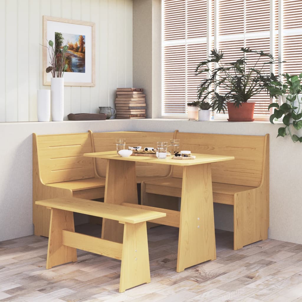 vidaXL Eckbank 151 cm Honigbraun Massivholz Kiefer